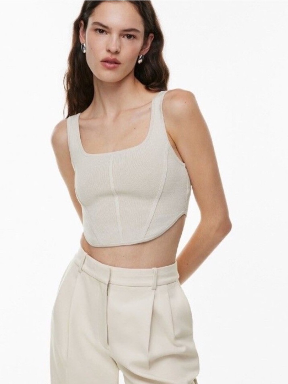 Aritzia sculpt knit bustier top Women's size M